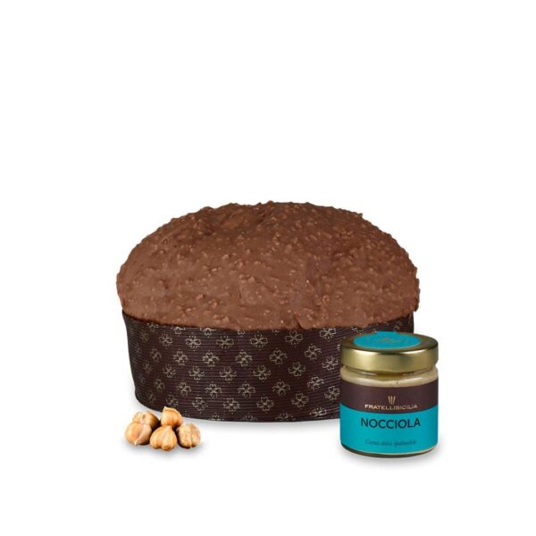Panettone alla nocciola con vasetto di crema di nocciola , Fratelli Sicilia, 1 Kg