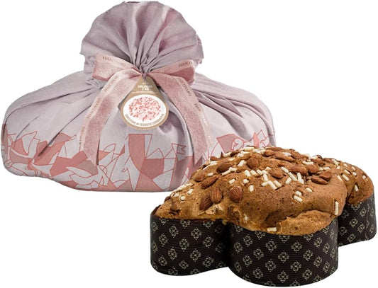 Classic Fiasconaro Colomba with fresh orange candied fruit covered with icing and almonds, 2 kg