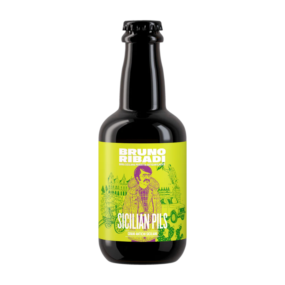 Bruno Ribadi Sicilian Pils due formati, 33 Cl e 75 _Cl Bibite Bruno Ribadi