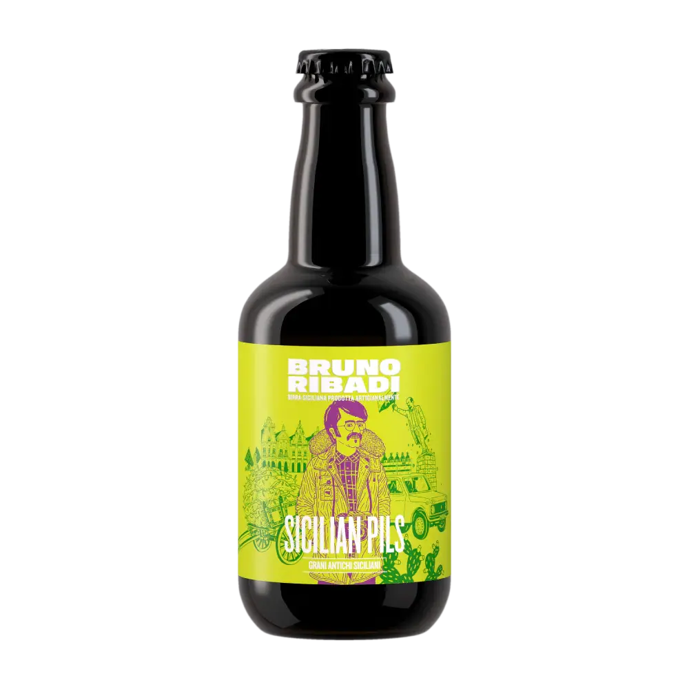 Bruno Ribadi Sicilian Pils due formati, 33 Cl e 75 _Cl Bibite Bruno Ribadi
