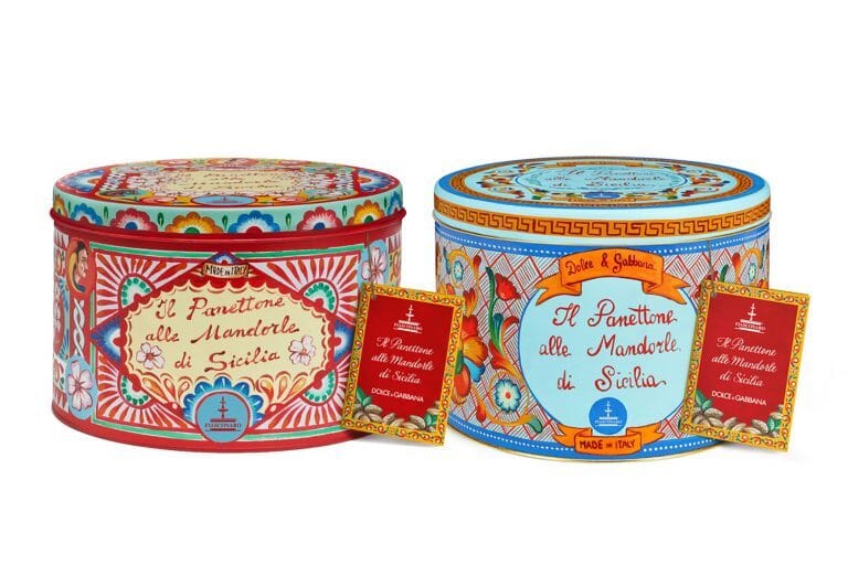 Panettone Artigianale Fiasconaro "Dolce e Gabbana" alle Mandorle di Sicilia, 1 Kg Panettone Fiasconaro