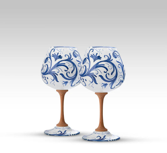 Calice Volute in Ceramica Artistica di Caltagirone, vari colori Ceramica Food in Sicily