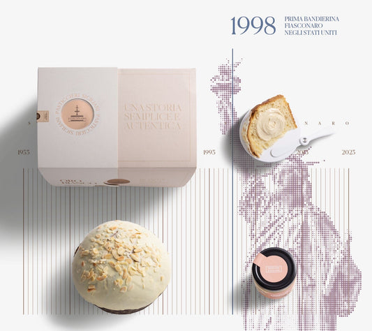 Panettone Fiasconaro Oro Bianco con crema di Mandorle, 1 Kg Panettone Fiasconaro