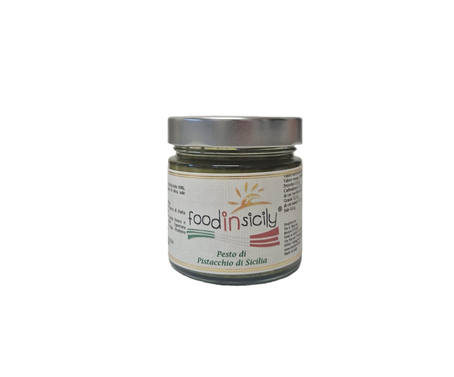 Pesto con 30% di Pistacchi di Sicilia, 190 gr Confetture e Creme spalmabili Food in Sicily