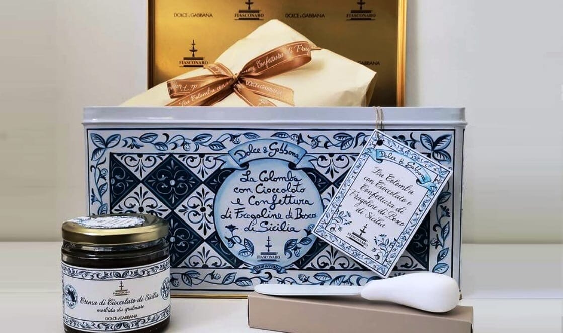Colomba Fiasconaro Dolce & Gabbana con Cioccolato e Confettura di fragoline di bosco di Sicilia, 1 Kg Fiasconaro
