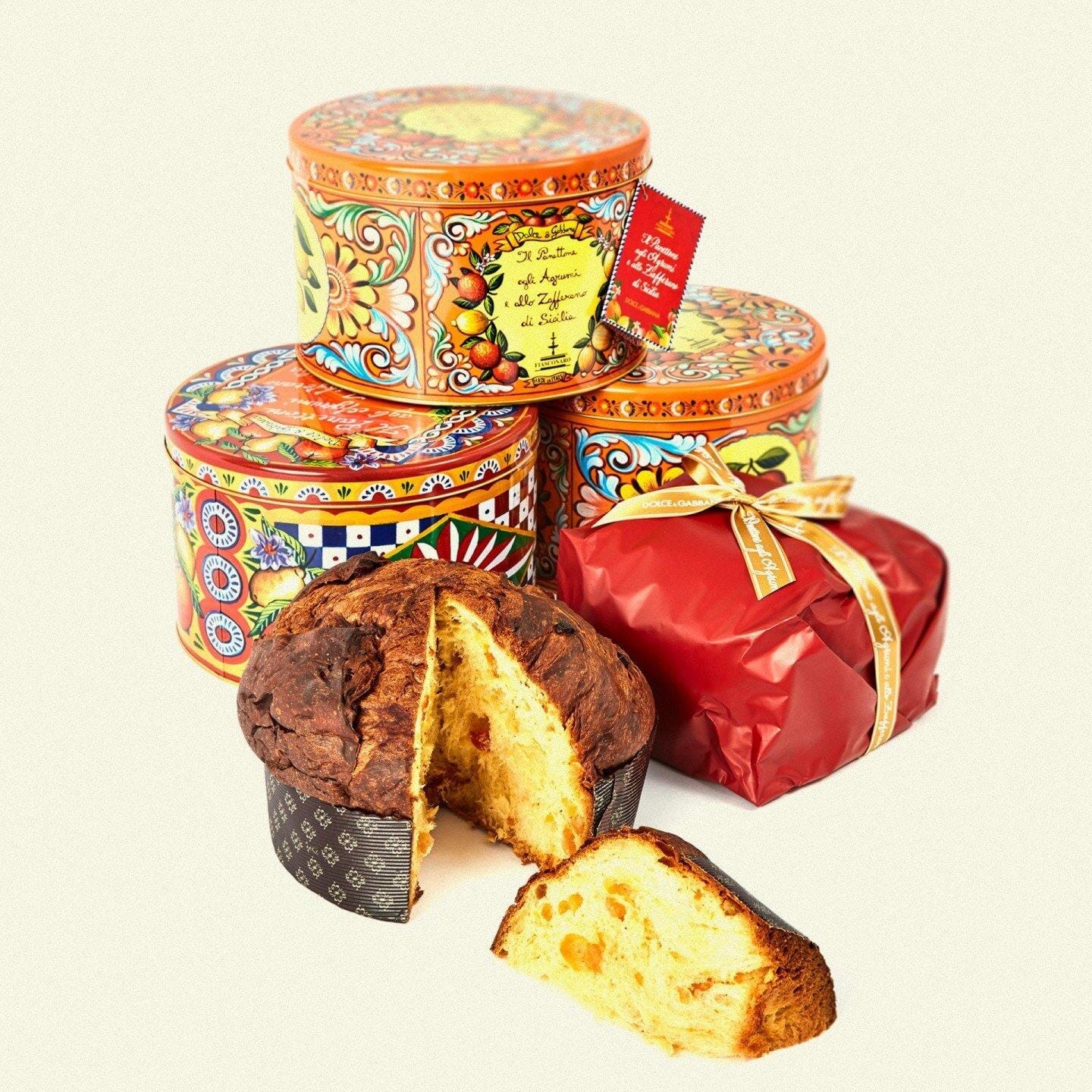 Panettone artigianale Fiasconaro "Dolce&Gabbana" agli Agrumi di Sicilia e Zafferano, varie grammature Panettone Fiasconaro 1000 grammi