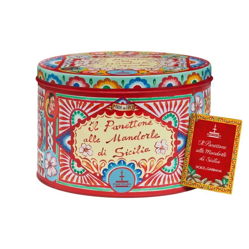 Panettone Artigianale Fiasconaro "Dolce e Gabbana" alle Mandorle di Sicilia, 1 Kg Panettone Fiasconaro