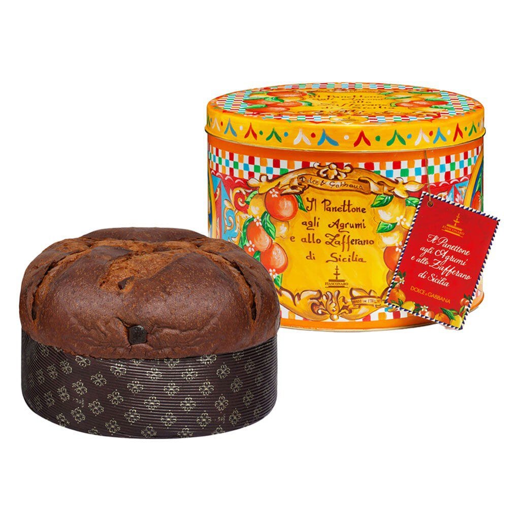 Panettone artigianale Fiasconaro "Dolce&Gabbana" agli Agrumi di Sicilia e Zafferano, varie grammature Panettone Fiasconaro