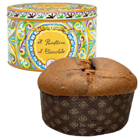 Panettone artigianale Fiasconaro "Dolce e Gabbana" al Cioccolato, 1 Kg Panettone Fiasconaro