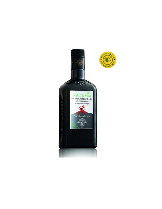 NATURA VIVA Olio Extra Vergine di Oliva, D.O.P. “Monte Etna” da agricoltura biologica, Linea Grand Gourmet, 500 ml, Premiati Oleifici Barbera Condimenti Premiati Oleifici Barbera