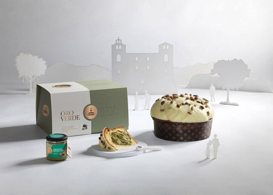 Panettone Fiasconaro Oro Verde con crema di Pistacchio, 1 Kg Panettone Fiasconaro