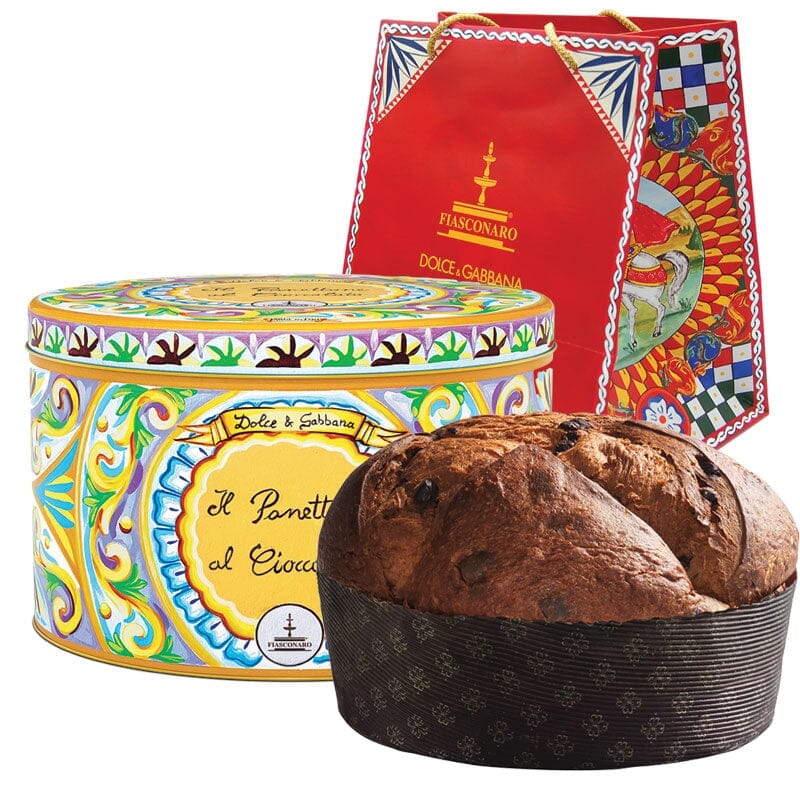 Panettone Artigianale Fiasconaro "Dolce e Gabbana" al Cioccolato, 1 Kg Panettone Fiasconaro