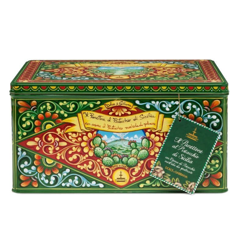 Panettone artigianale Fiasconaro "Dolce&Gabbana" al Pistacchio di Sicilia, varie grammature Panettone Fiasconaro Panettone Fiasconaro Dolce&Gabbana al Pistacchio di Sicilia Colore Verde 600 gr