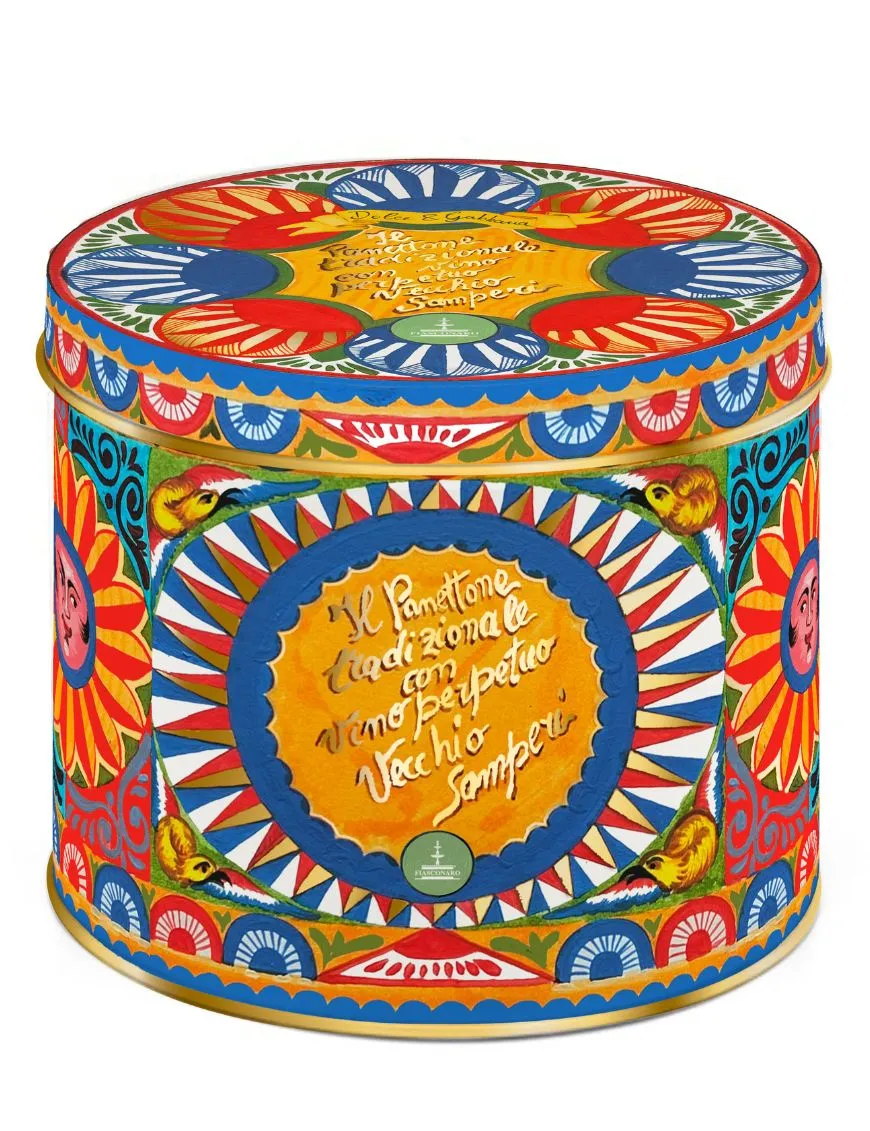 Panettone artigianale Fiasconaro "Dolce e Gabbana" con Vino Perpetuo Vecchio Samperi di Sicilia, 1 Kg