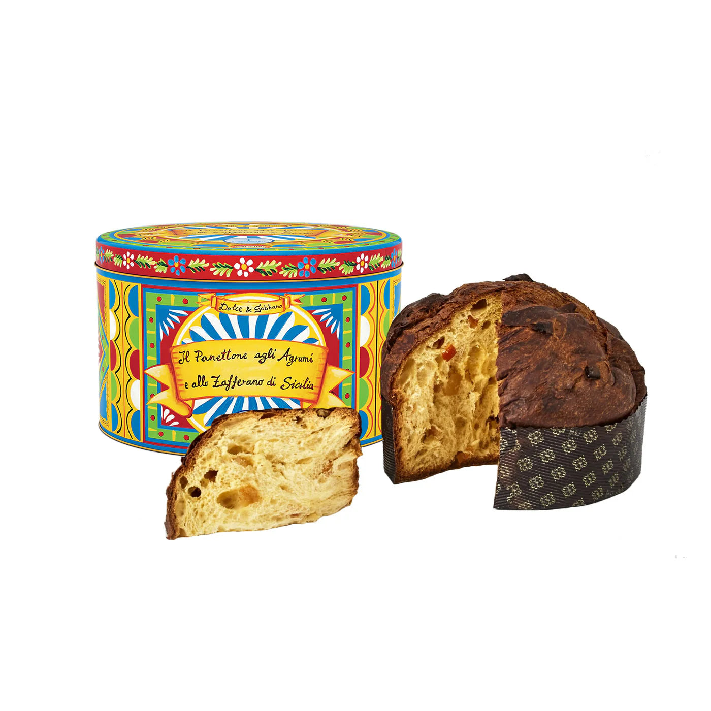 Panettone artigianale Fiasconaro "Dolce&Gabbana" agli Agrumi di Sicilia e Zafferano, varie grammature Panettone Fiasconaro
