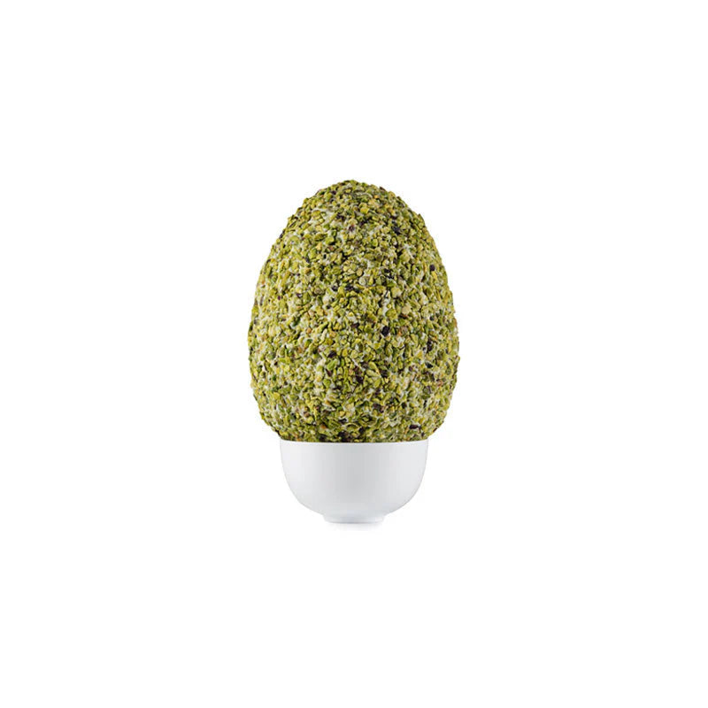 Easter egg covered with pistachio grains, ancient Bonajuto dolceria, various grammar