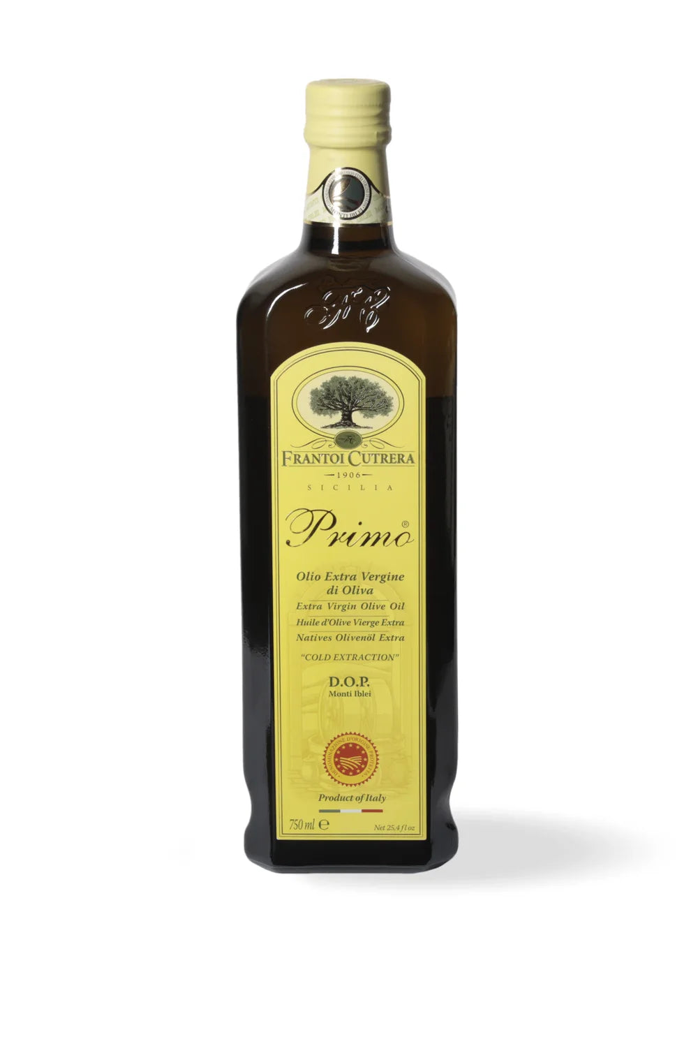 Olio Extravergine di Oliva Primo DOP Tonda Iblea , Frantoi Cutrera, vari formarti Condimenti Frantoi Cutrera