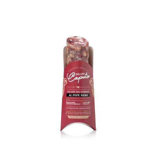 Salame dei Nebrodi al Pepe Nero, Salumi Caputo, 200 gr Salumi Salumi Lipari
