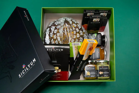Boîte-cadeau de Noël "Gran sicile" avec 11 produits siciliens de haute qualité, sicile
