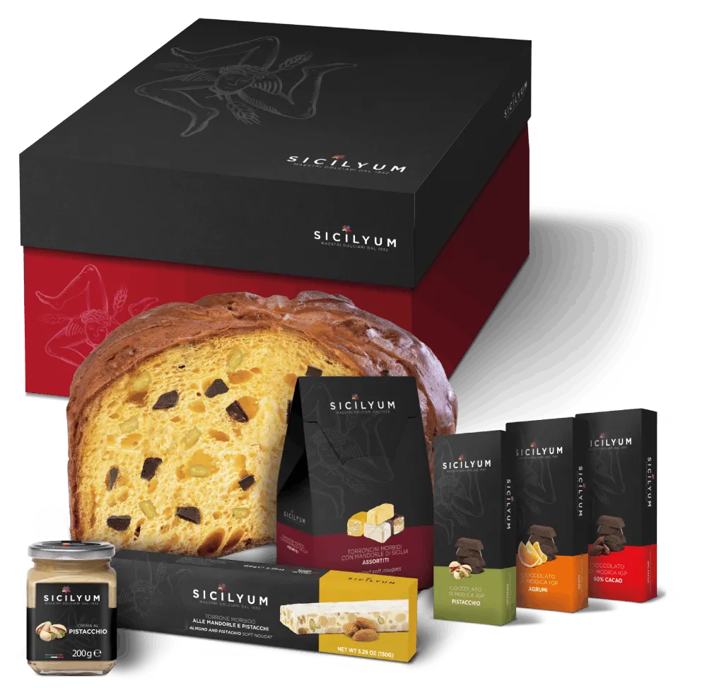 Boîte-cadeau de Noël "Goloseria" avec 7 produits siciliens de haute qualité, Sicile