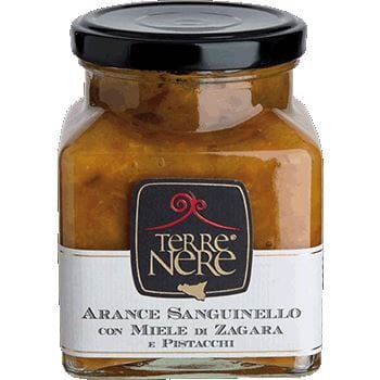 Marmellata di Arance Sanguinello con Miele di Zagara e Pistacchi, 240 gr, Terre Nere Confetture e Creme spalmabili Terre Nere