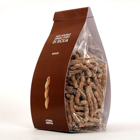 Busiate integrali di grano duro di Sicilia da agricoltura sociale, 500 grammi pasta Cooperativa Sociale Terra Nostra
