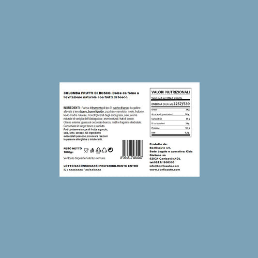 Colomba Bonfissuto ai Frutti di Bosco . Bonfissuto
