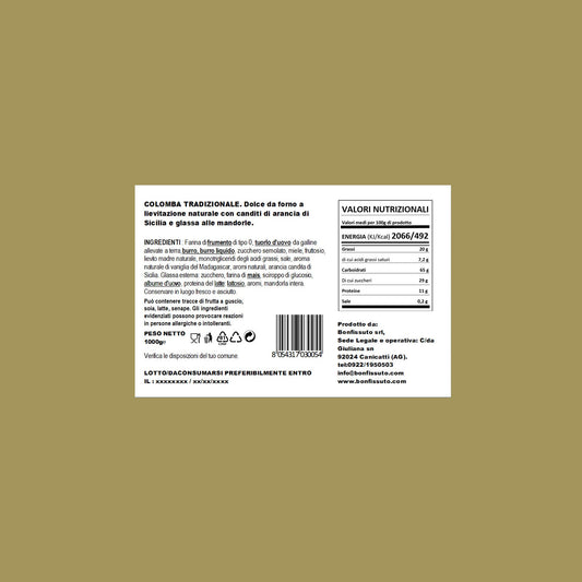 Colomba Bonfissuto Tradizionale. Bonfissuto