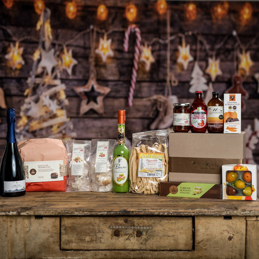 Confezione regalo natalizia "Mondello" con 12 prodotti siciliani Confezione regalo natalizia Food in Sicily