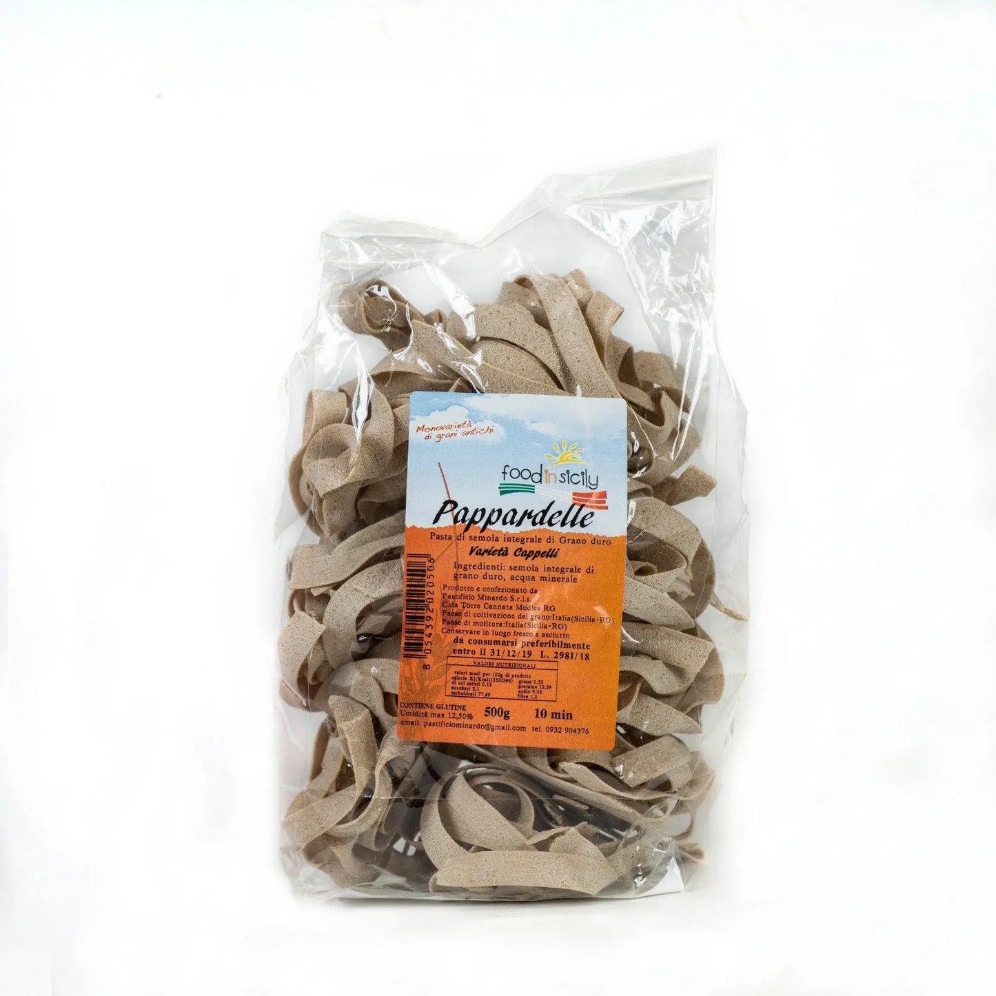 Pasta artigianale "Pappardelle integrali" trafilata al bronzo di grano duro Cappelli, 500 gr pasta Food in Sicily