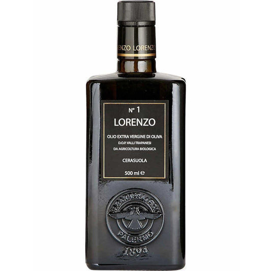 Olio Extravergine di Oliva Biologico- LINEA LORENZO N. 1 D.O.P. "Valli Trapanesi", 500 ml Condimenti Premiati Oleifici Barbera