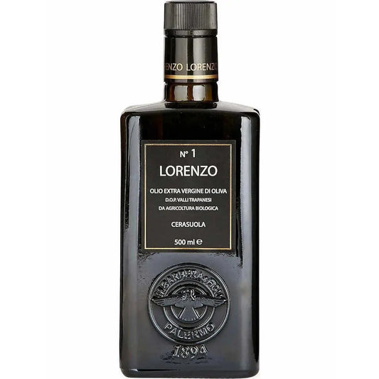 Olio Extravergine di Oliva Biologico- LINEA LORENZO N. 1 D.O.P. "Valli Trapanesi", 500 ml Condimenti Premiati Oleifici Barbera