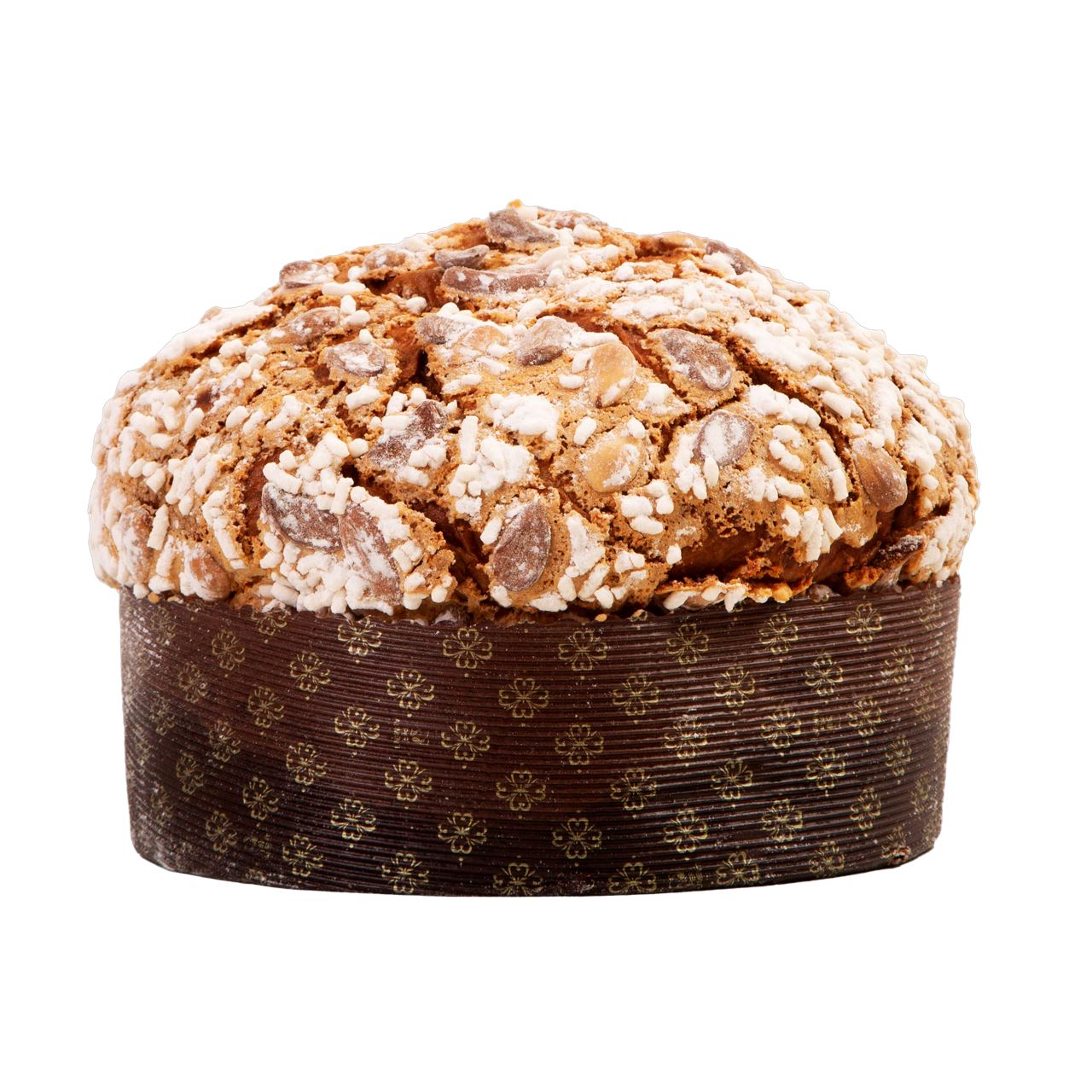 Panettone Artigianale con Uvetta e Canditi e Glassa con Mandorle Siciliane ,1 Kg , Food in Sicily Food in Sicily
