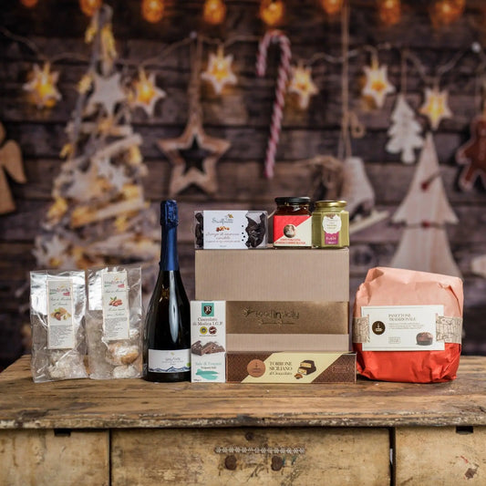 Confezione regalo natalizia "Hyblea" con 9 prodotti siciliani Confezione regalo natalizia Food in Sicily