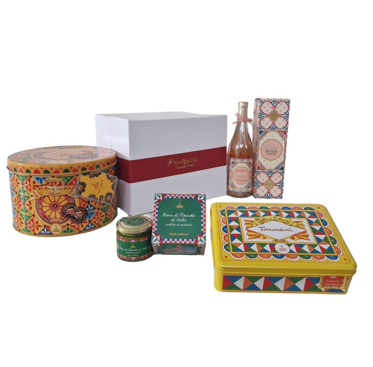 Confezione regalo "Dolce&Gabbana", con 4 prodotti a marchio Dolce&Gabbana in 7 varianti Confezione regalo natalizia Fiasconaro Panettone Fiasconaro Dolce e Gabbana alle Castagne Glassate , 1 Kg