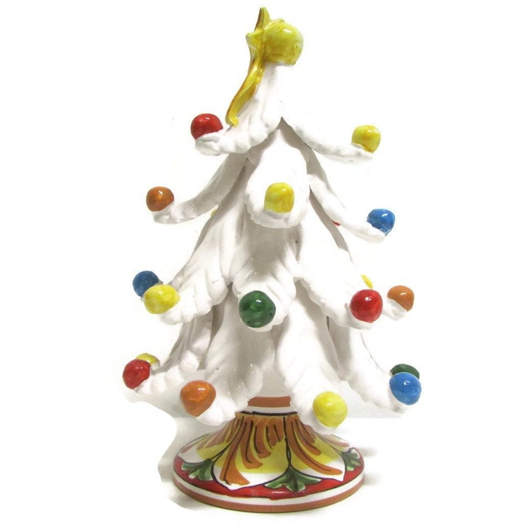 Albero di Natale Ceramica di Caltagirone, bianco Ceramica Food in Sicily