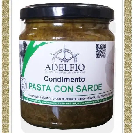 Pasta con Sarde, antica ricetta siciliana , 300 gr Sugo Adelfio - Marzamemi