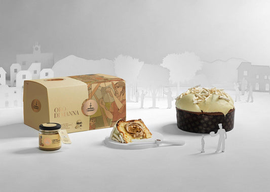 Panettone natalizio Oro di Manna 1kg + Crema di Manna 180 gr, Fiascona Panettone Fiasconaro