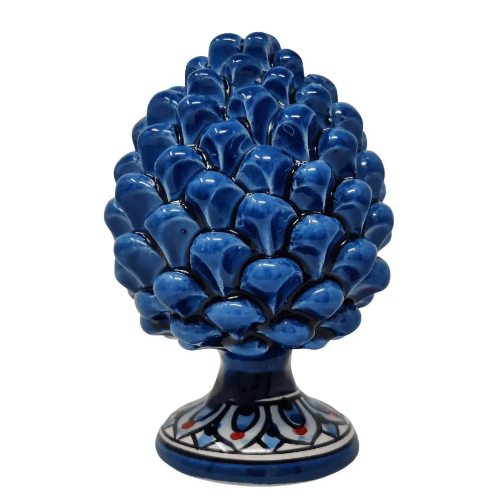 Pigna Blu Cobalto in Ceramica artistica di Caltagirone, h 15 cm Ceramica Kalat Ceramiche