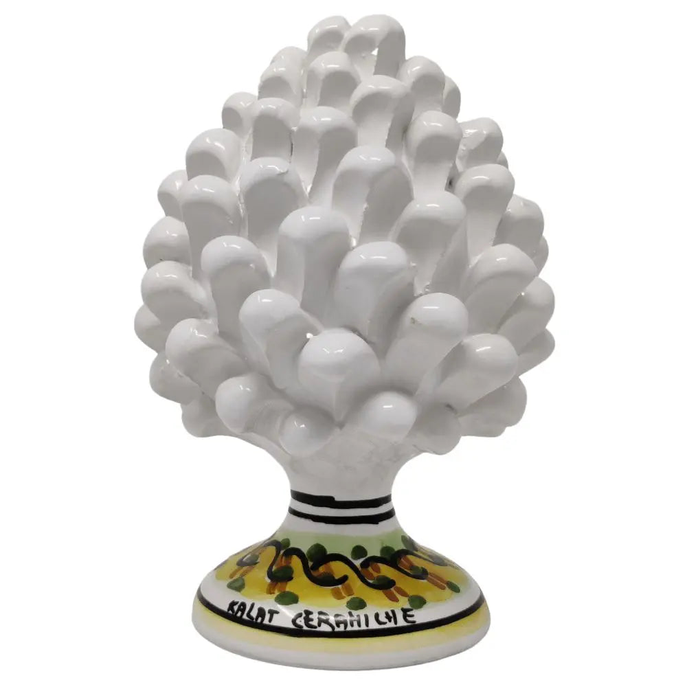 Pigna Bianco Neve delle Madonie, in Ceramica artistica di Caltagirone, h 15 cm Ceramica Kalat Ceramiche
