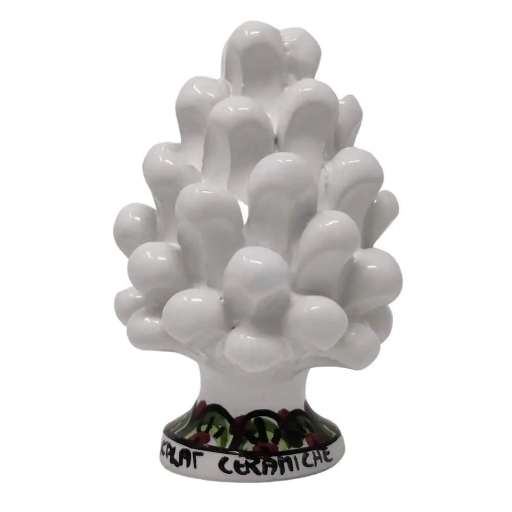 Pigna in Ceramica artistica di Caltagirone, Bianca, h 11 cm Ceramica Kalat Ceramiche