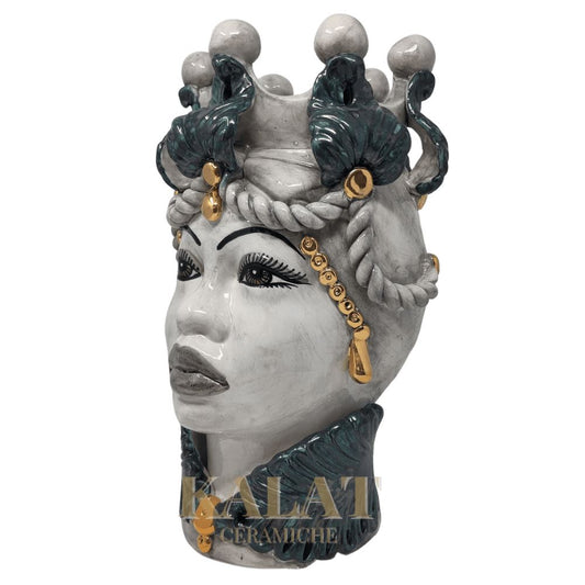 Testa di Moro "La Romantica", Kalat Ceramiche, Donna, h 38 cm Ceramica Kalat Ceramiche