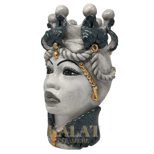 Testa di Moro "La Romantica", Kalat Ceramiche, Donna, h 38 cm Ceramica Kalat Ceramiche