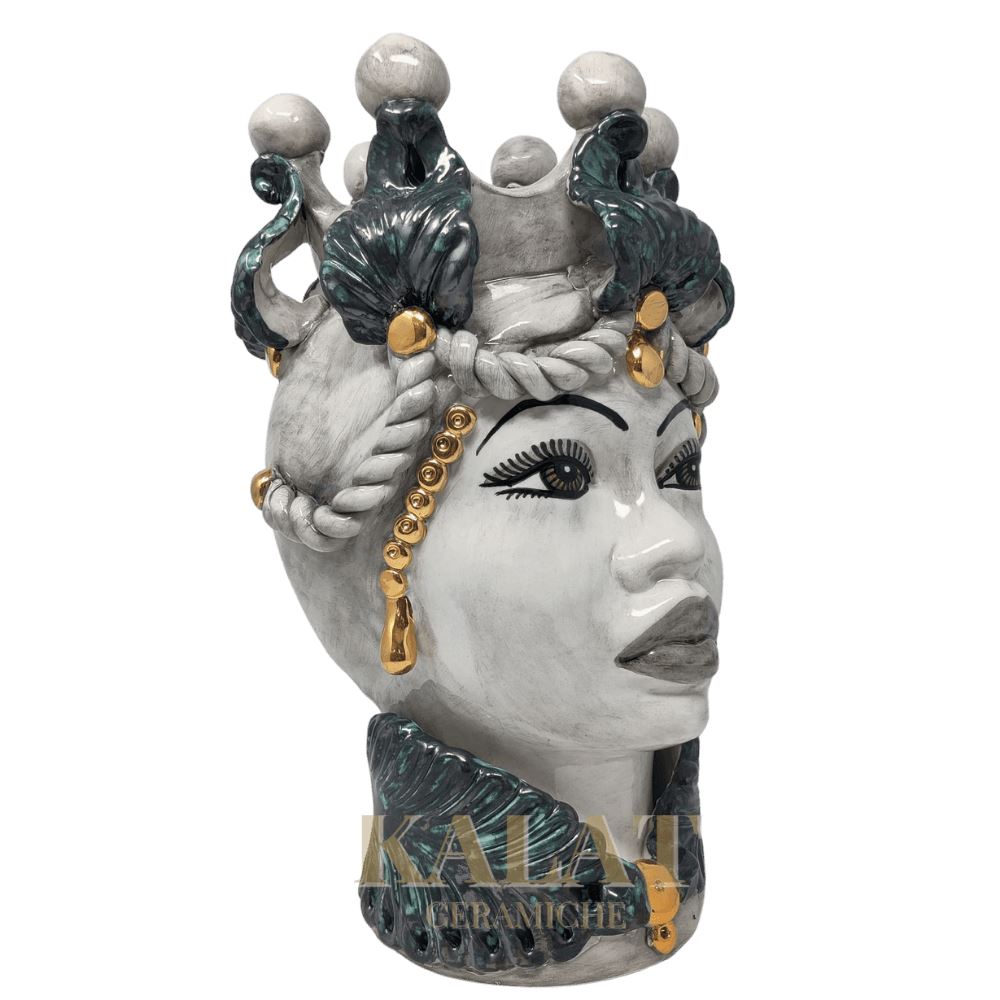 Testa di Moro "La Romantica", Kalat Ceramiche, Donna, h 38 cm Ceramica Kalat Ceramiche