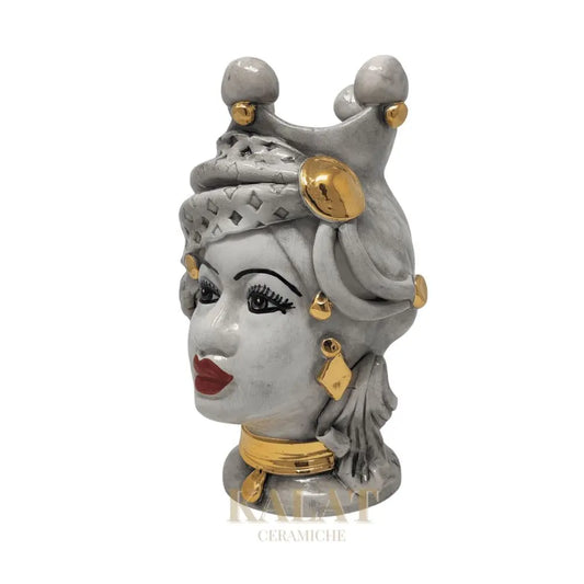 Testa di Moro Kalat Ceramiche, Donna, h 20 cm Ceramica Kalat Ceramiche