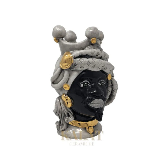 Testa di Moro Kalat Ceramiche, Uomo, h 20 cm Ceramica Kalat Ceramiche