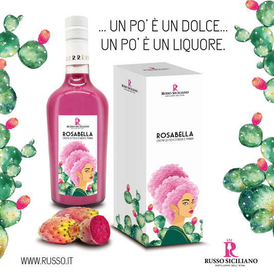 Rosabella  – Crema di liquore al Ficodindia e Panna, 50 Cl