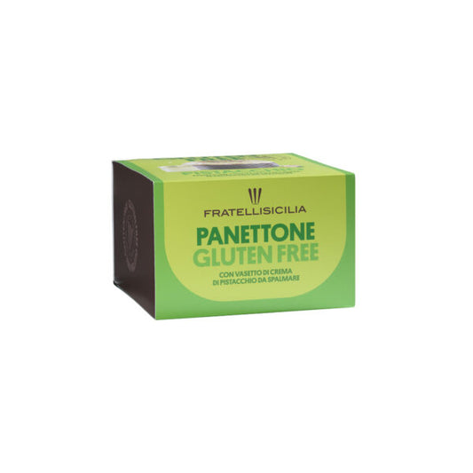 Pistazien -Panettone mit Glas glutenfreier Pistaziencreme, Sizilienbrüder, 500 g