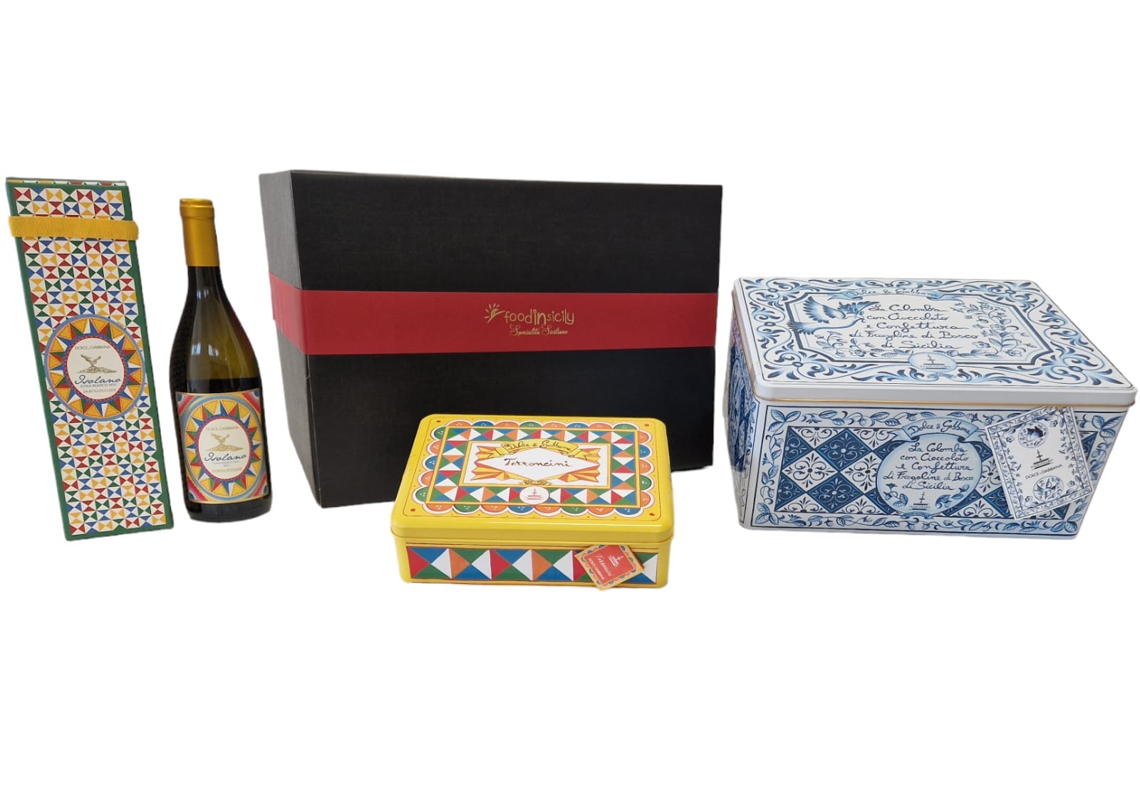 Confezione regalo Pasquale "Dolce&Gabbana" a marchio Dolce&Gabbana in 6 varianti Confezione regalo natalizia Fiasconaro Colomba D&G azzurra con Cioccolato e Confettura di fragoline di bosco di Sicilia, 1 Kg 