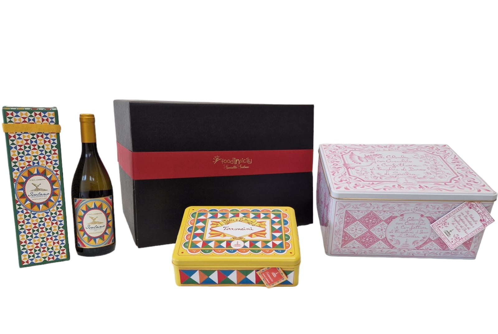 Confezione regalo Pasquale "Dolce&Gabbana" a marchio Dolce&Gabbana in 6 varianti Confezione regalo natalizia Fiasconaro Colomba D&G rosa con Cioccolato e Confettura di fragoline di bosco di Sicilia, 1 Kg 